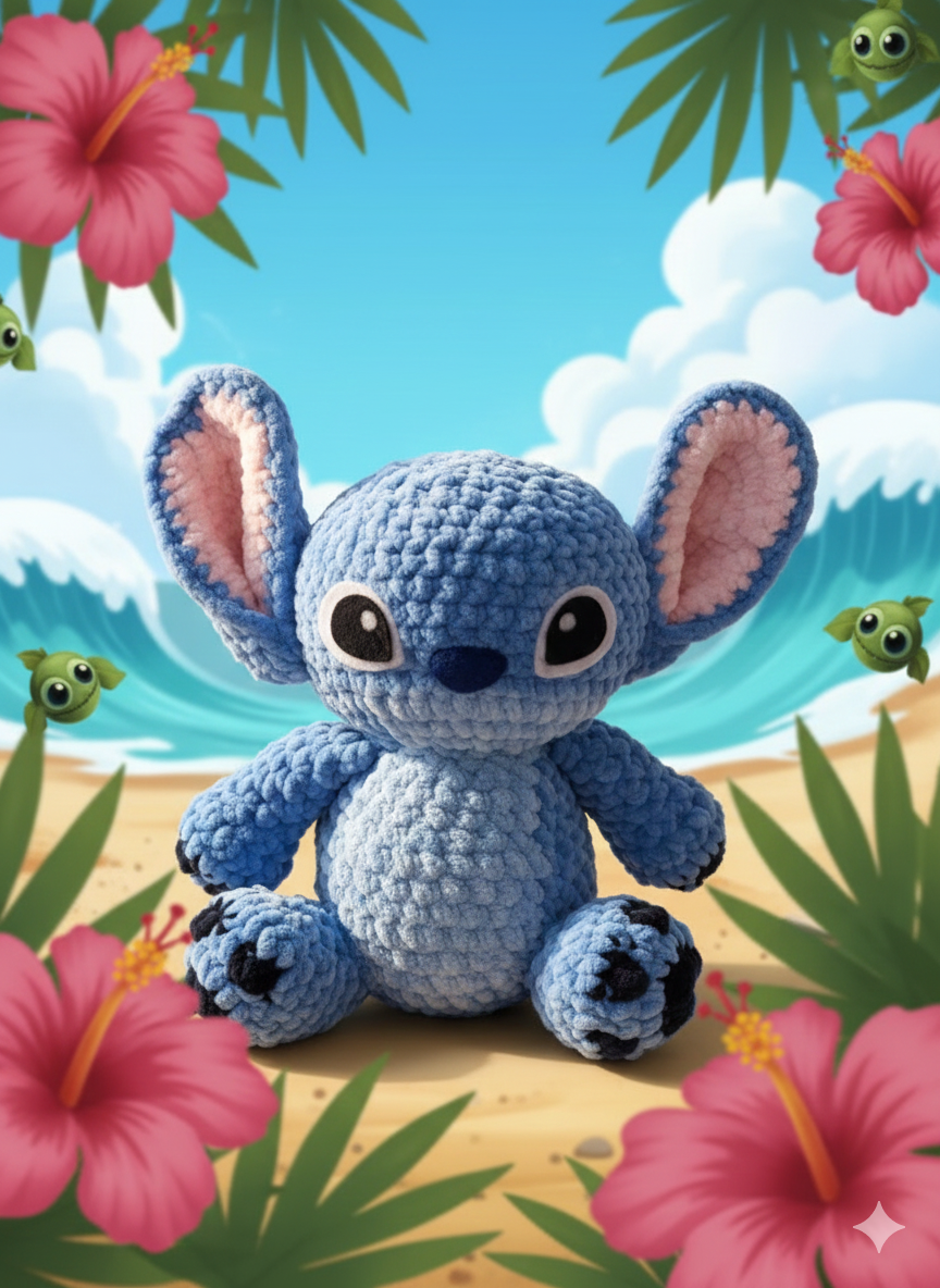 Handmade Blue Alien Crochet Plushie – Soft Kawaii Amigurumi Gift