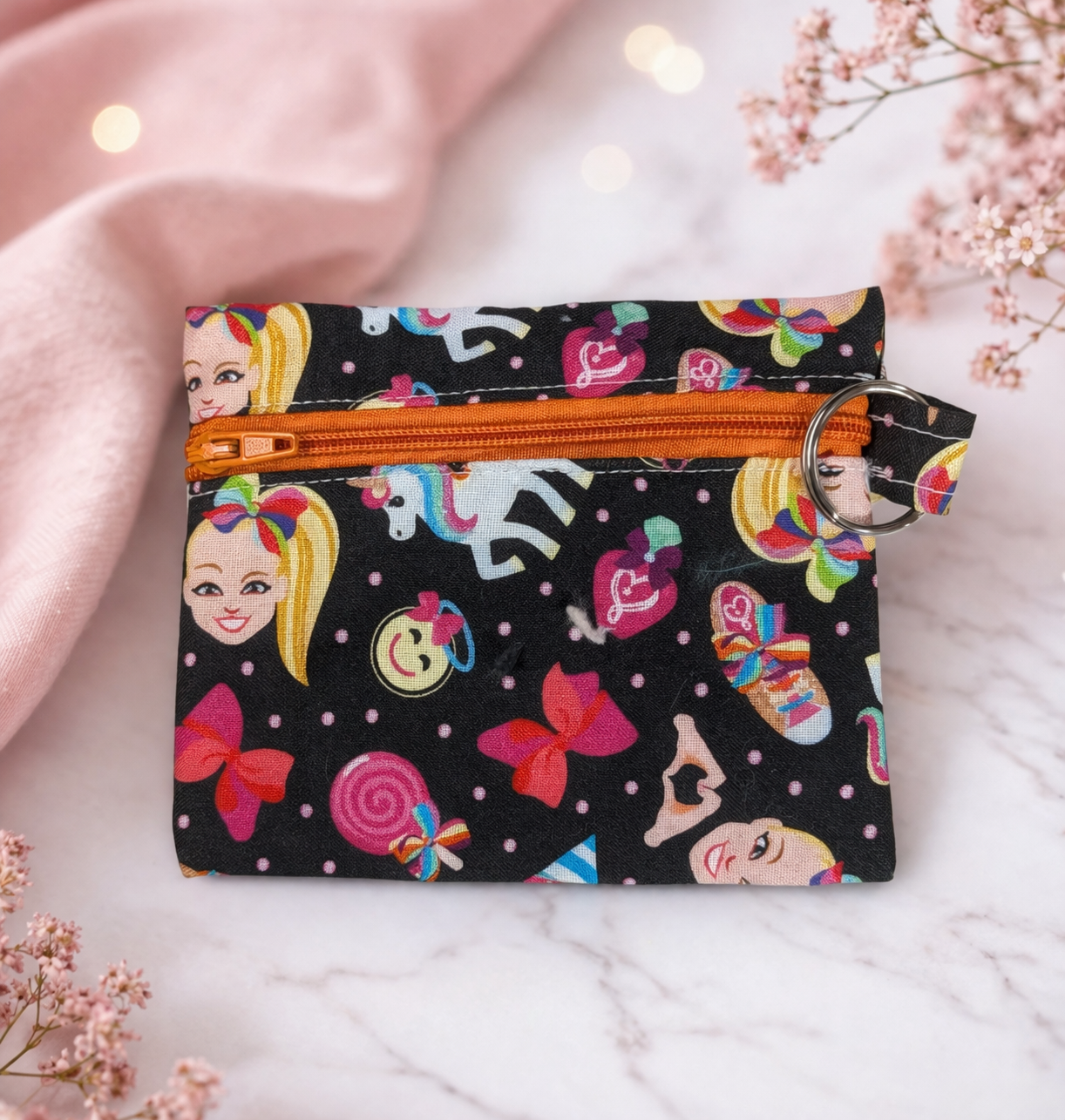 Handmade Coin Pouch Keychain | Cute Zipper Wallet for Coins, Cards & Cash