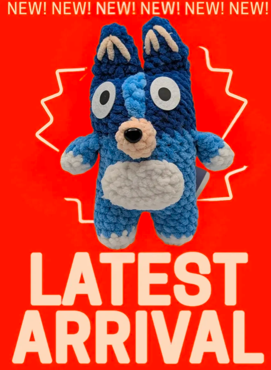 Handmade Bluey and Bingo crochet plushies – blue heeler stuffed
animals, perfect kids birthday or holiday gift