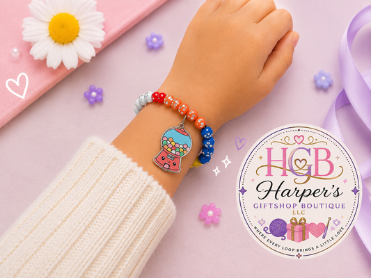 :** Gumball Machine Charm Bracelet | Kids Beaded Bracelet | Handmade Girls Bracelet | Candy Bracelet | Fun Colorful Bracelet | Birthday Gift for Girls | Kawaii Jewelry