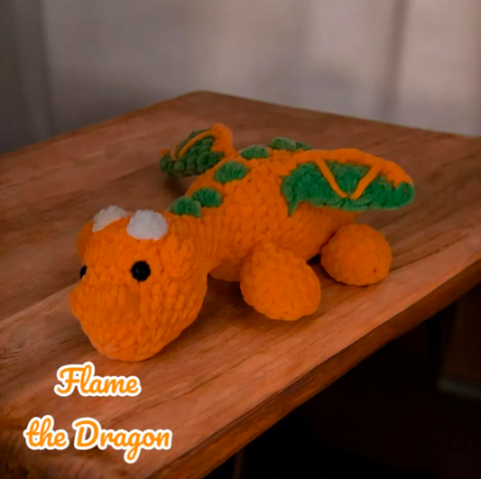 Handmade baby dragon crochet plushie in custom colors – soft stuffed
animal gift for kids and collectors