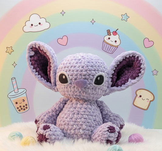 Dreamy lavender purple Allen baby galaxy crochet plushie – handmade
soft alien stuffed animal kawaii gift
