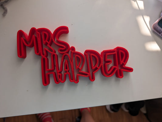 🫧 Custom 3D Printed Bubble Name Plate – Two Lines