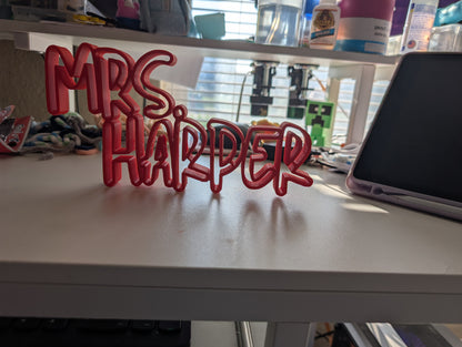 🫧 Custom 3D Printed Bubble Name Plate – Two Lines