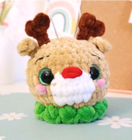 Handmade Crochet Reindeer Ornament | Cozy Christmas Decoration