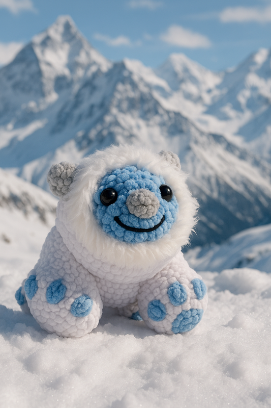 Crocheted Yeti Plushie | Handmade Winter Amigurumi | Soft Chenille Stuffed Animal Gift