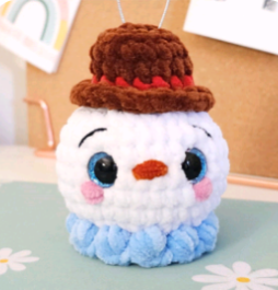 Cozy Snowman Crochet Ornament – Handmade Winter Christmas Tree Decoration | Cute Plush Snowman with Hat | Holiday Gift from The Crochet Palette
