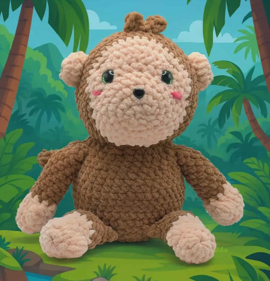 Crochet Monkey Plush
