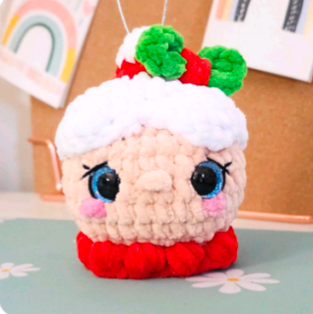 Crocheted Mrs. Claus Ornament – Handmade Plush Holiday Decoration | Cute Christmas Tree Ornament | Harper’s Giftshop Boutique